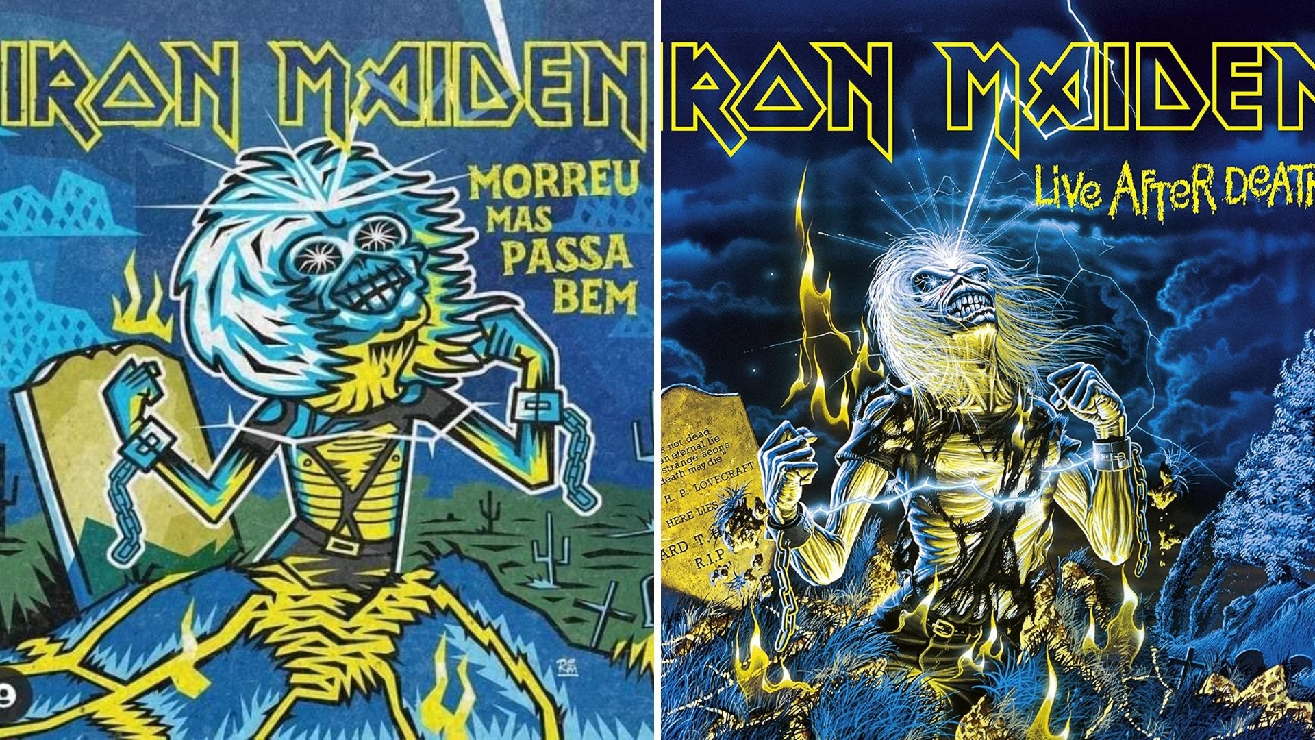 Artista recrea las geniales portadas de discos de Iron Maiden en caricatura  inofensiva