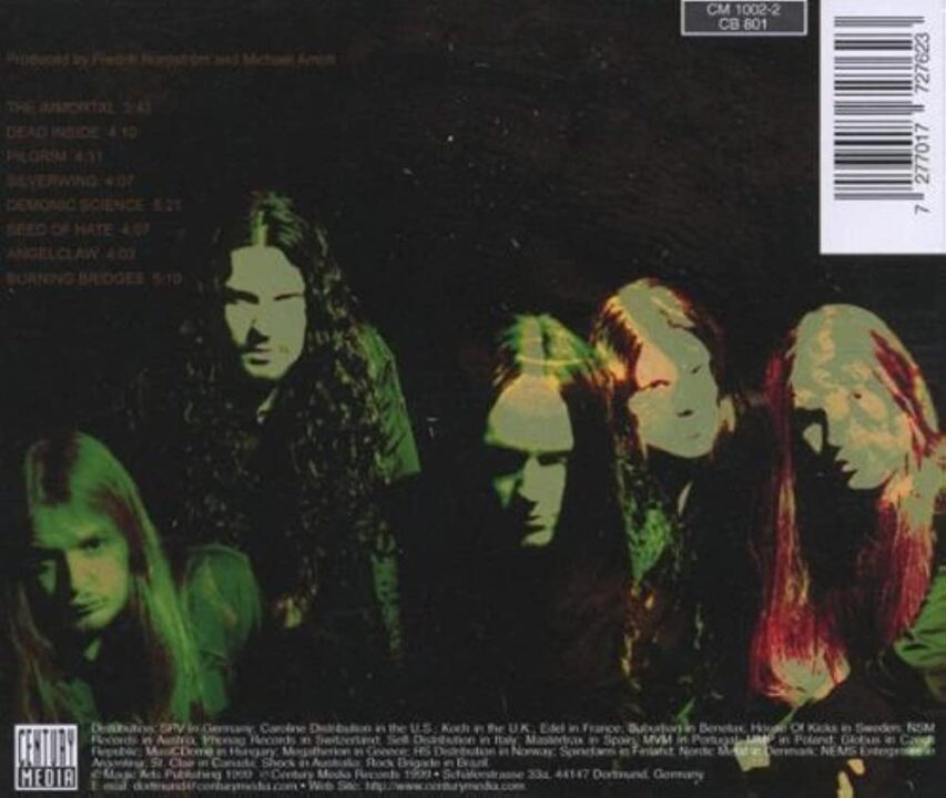 Contra portada de Arch Enemy – «Burning Bridges» (1999)