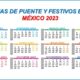 Calendario 2023 con días festivos en México
