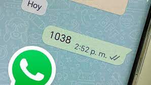 Captura de pantalla de un chat de WhatsApp con el número “1038” resaltado.
