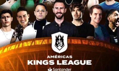 Kings League Américas, mostrando los escudos de los equipos y los presidentes de cada uno.