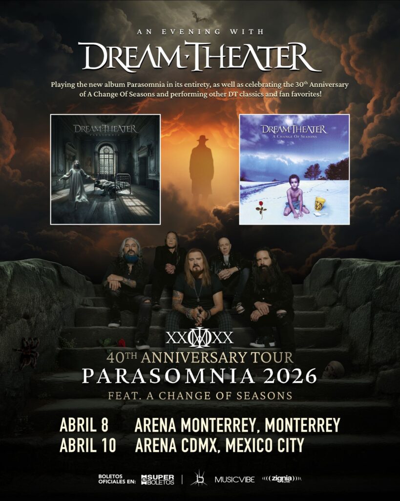 Dream Theater confirma fechas en México para 2026 con un espectáculo centrado en Parasomnia y A Change of Seasons