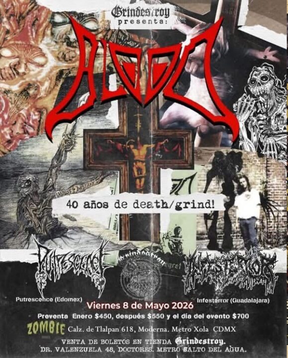 Blood en CDMX 8 mayo 2026 Zombie Diner 40 años de death grind alemán