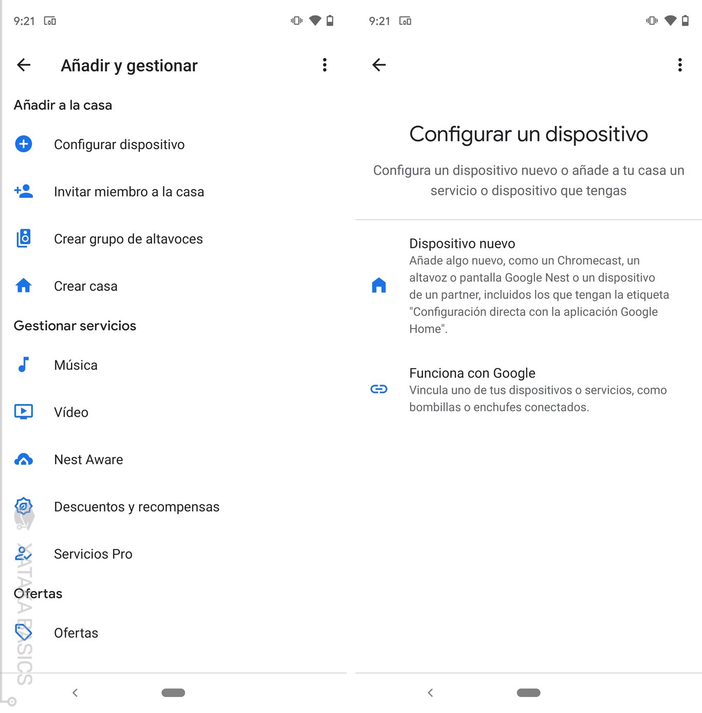 hey google configurar dispositivo