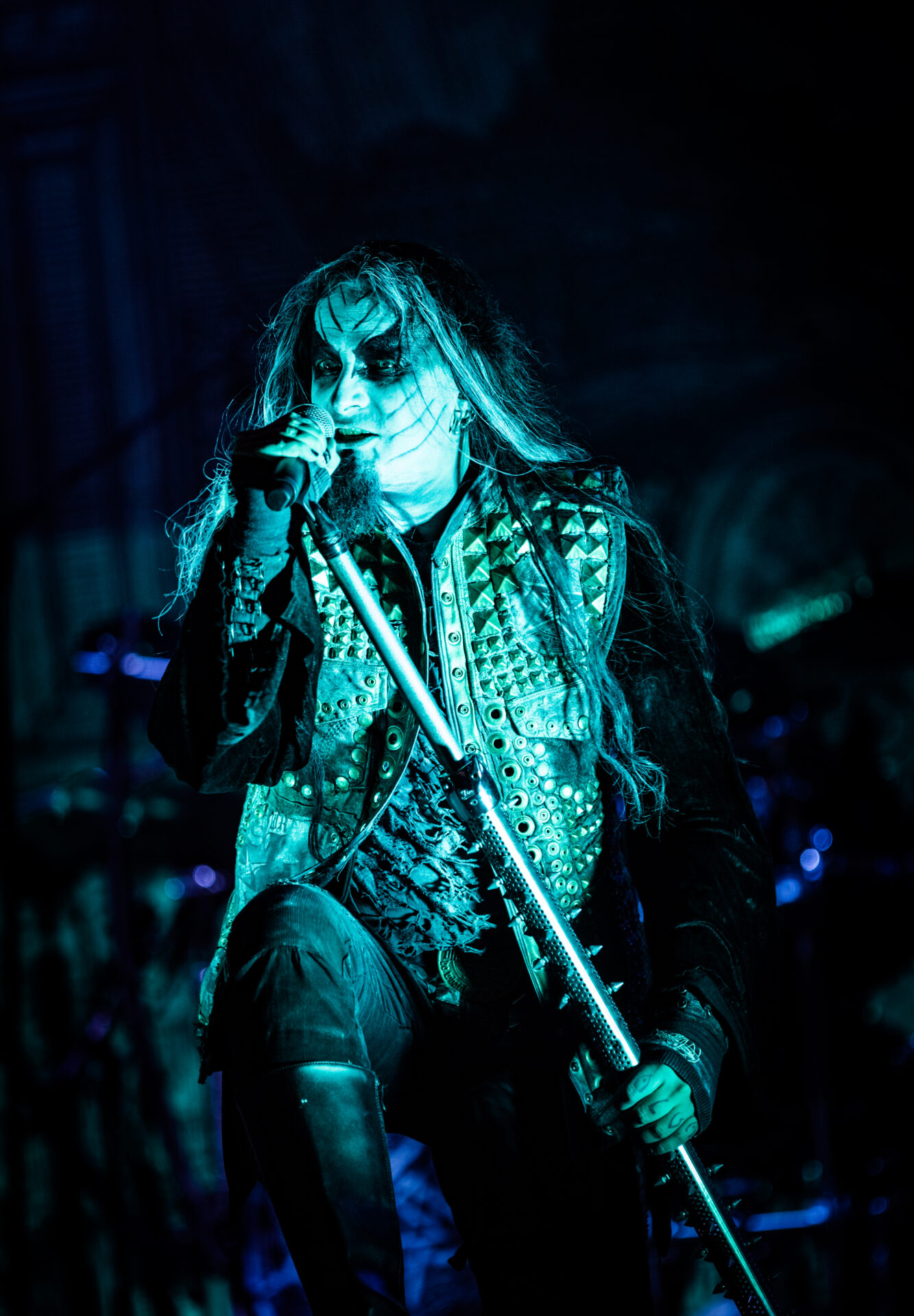 Shagrath vocalista de Dimmu Borgir en Wacken Open Air 2018 caracterizado con corpse paint
