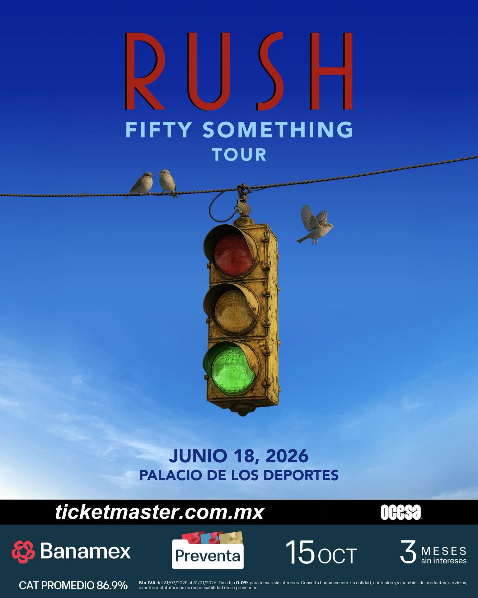 Rush en Ciudad de México: 18 de junio de 2026 en Palacio de los Deportes – cartel oficial del evento