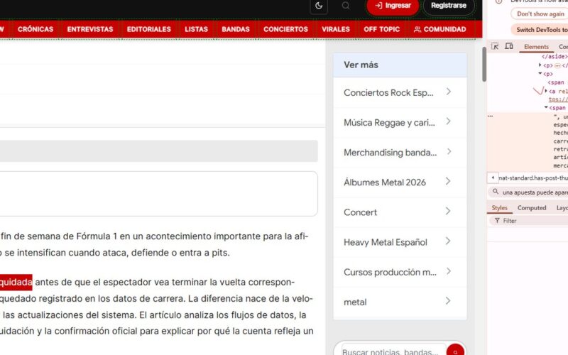 aclaracion sobre politicas de enlaces y articulos en medios digitales