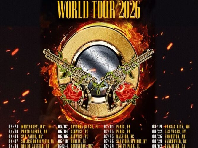 Guns N’ Roses: el arte detrás de los pósteres y playeras de su gira 2026