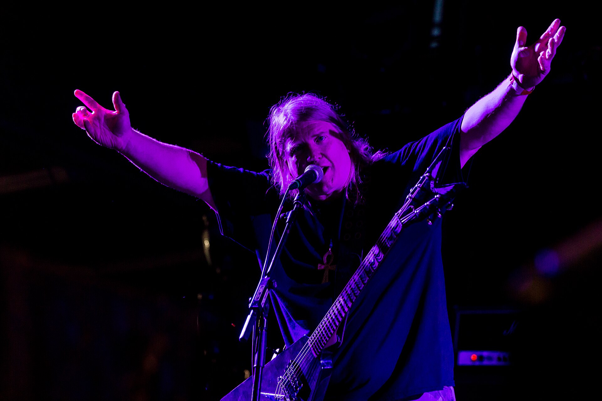 Nile durante su presentación en el Party.San Metal Open Air 2017, mientras avanza el nuevo álbum de Nile