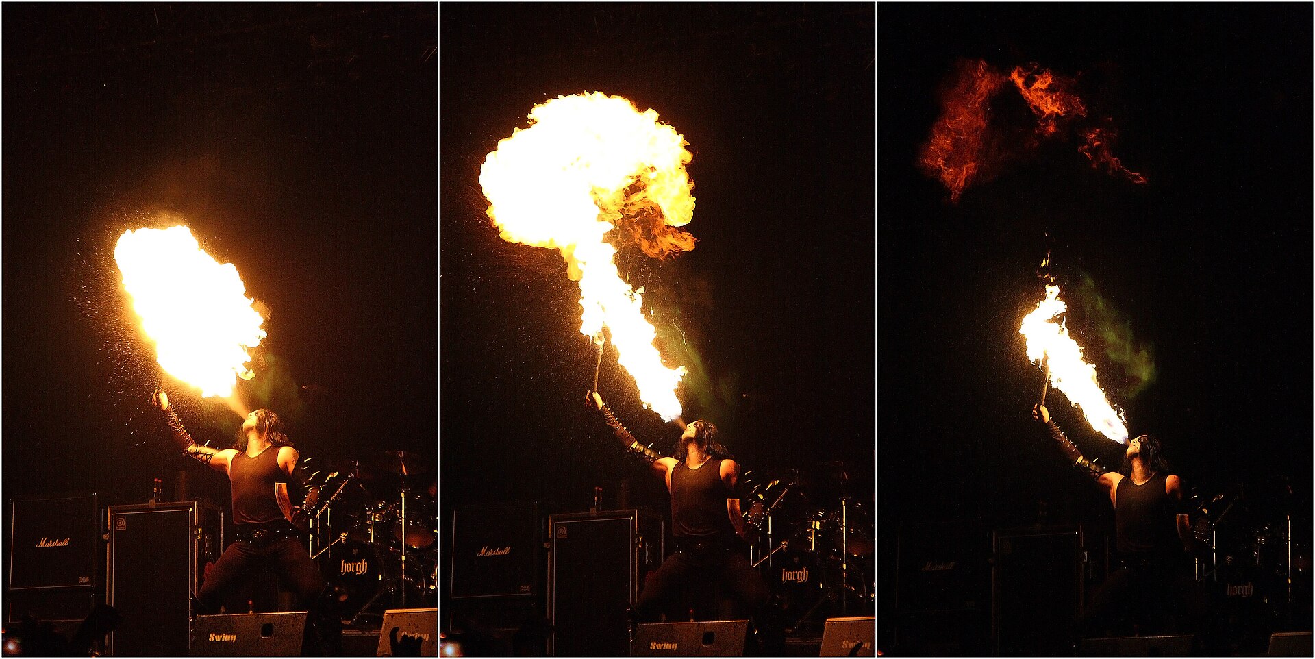 Abbath en concierto con maquillaje de black metal, voz histórica de Immortal en sus discos clásicos, tema del Immortal box set