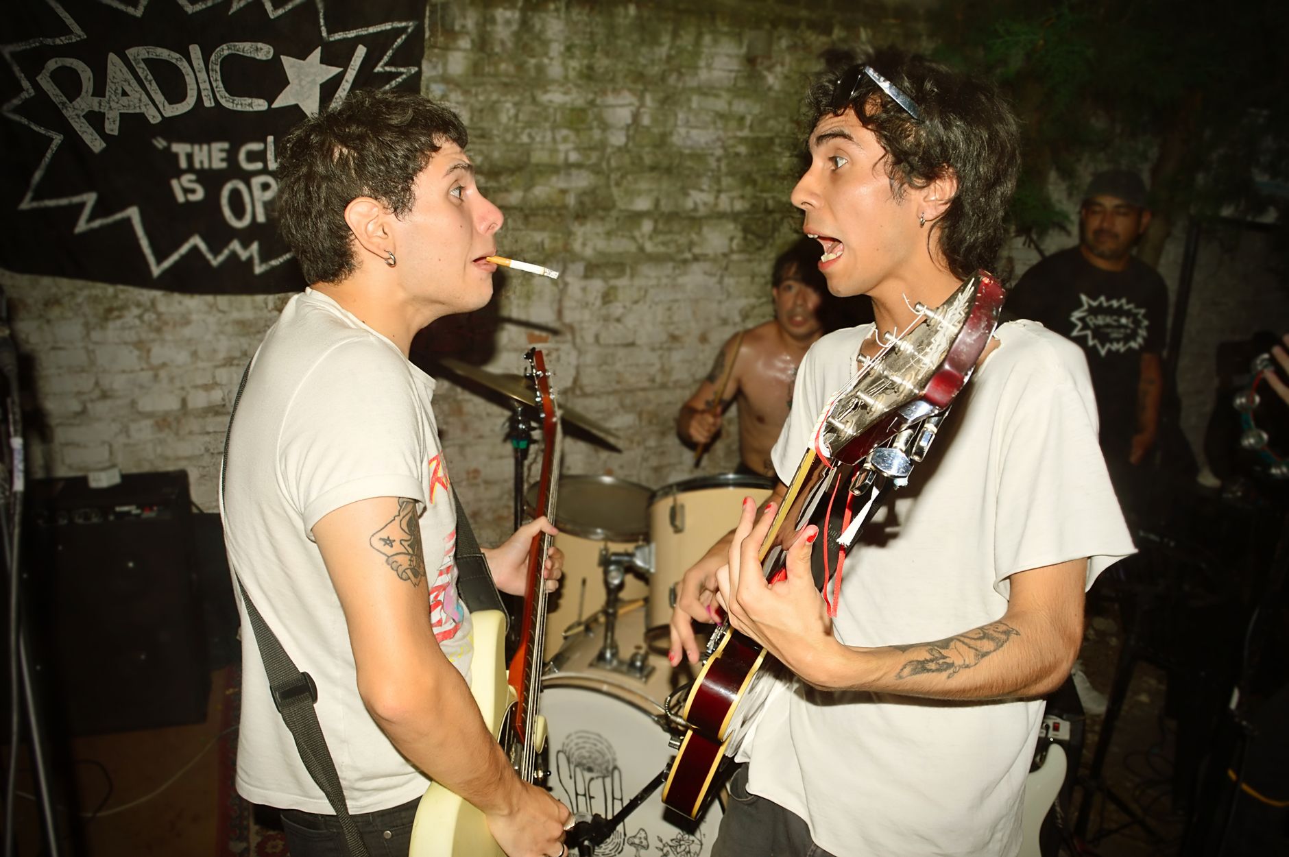 Banda de punk tocando en un concierto al aire libre, imagen de referencia de la historia del nombre de los Melvins